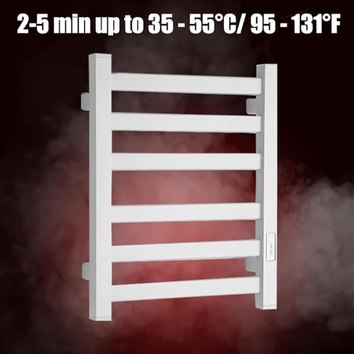 Toallero calefactable de secado rápido con aluminio negro para colgar mantas y ropa de baño 7