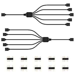2 Stks RGB Splitter Kabel 3 Pin 1 tot 5 Vrouwelijke LED RGB Splitter Connector Kabel 3 Pin RGB Splitter Kabel 1 tot 5 RGB Licht Splitter Kabel Ondersteuning 5V Alleen (50cm Lang)