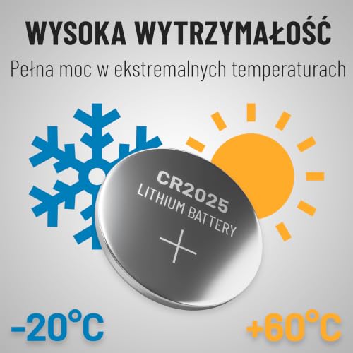 ABSINA Ogniwa guzikowe CR2025 3 V litowe – szczelne i trwałe