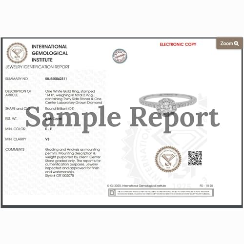 IGI Certified 1.00-5.00 Carat Solitaire Lab Grow Diamond Engagement Ring for Women 14k White & Yellow Gold 4 Prong (E-F Color VS1-VS2 Eye Clean Clarity)2