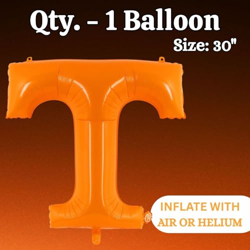 Image of Tennessee Jumbo T Balloon - 30-Inch Orange Mylar UT Party Decor - Havercamp