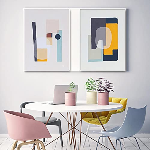 Toile géométrique moderne pour salon moderne chic lot de 2 posters