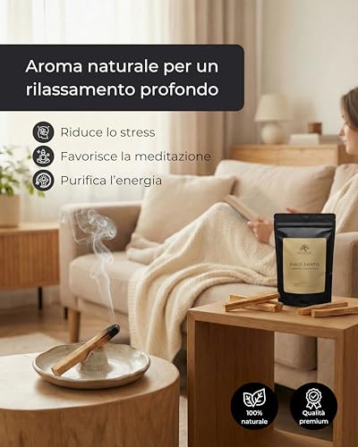 Incensera Palo Santo Legnetti – 8 Incenso Bastoncini Naturali (10 Cm) - Palo Santo Purificazione Negativita, Meditazione, Aromaterapia E Pulizia Energetica - Raccolti In Modo Etico E Sostenibile - 2