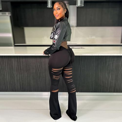 Faux Leather Jackets for Women Trendy Long Sleeve Streetwear Motorcycle Club Coats Cropped Womens Jackets3