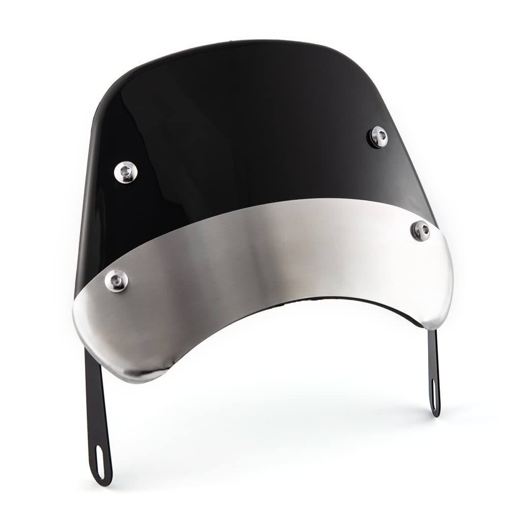 Parabrezza e deflettori moto Parabrezza universale paravento per moto con faro da 5'' - 7'' (Nero)