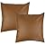 Woven Nook Decorative Throw Pillow Covers ONLY for Couch, Sofa, or Bed Set of 2 18 x 18 inch Modern Quality Design 100% Faux Leather Milo