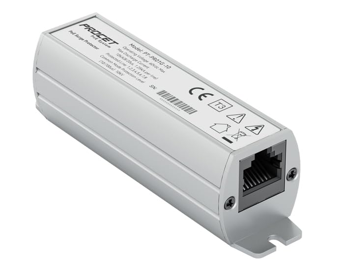 PROCET Ethernet Surge Protector Gigabit - 20KV Industrial Lightning Arrestor for -40&deg;F to 185&deg;F...
