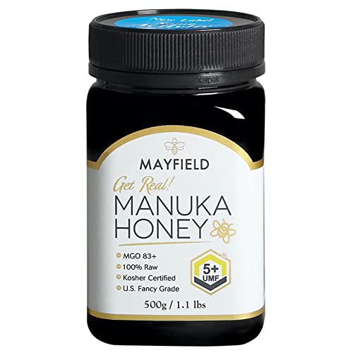 PRI Mayfield Manuka Honey UMF 5+, MGO 83+ MGO New Zealand Raw Monofloral Manuka Honey, 500g