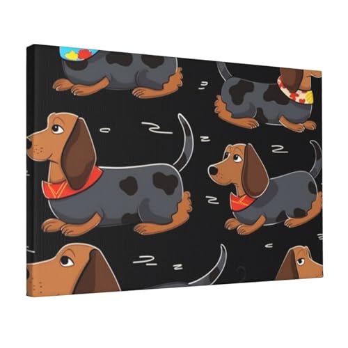 Toile teckels I Love My Dog JHLMN 30x45 cm pour decoration murale salon