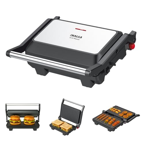 INASLA 1000W Sandwich Maker|Non-Stick Coated Plated|Scratch Resis...