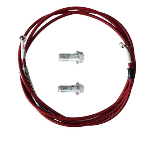 Flexible de frein moto en acier tressé rouge anti-dilatation 200cm