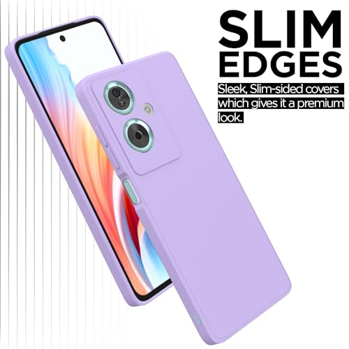 Image of Outlouders Back Cover for Oppo A79 5G | Camera Protection | Durable Soft Matte Silicone Bumper Case (Purple)