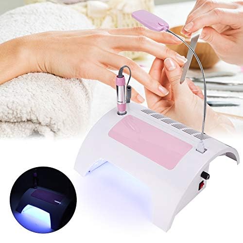 Miniatura 8 de Colector de polvo de uñas 5 en 1 con taladro, máquina eléctrica multifuncional para taladro de uñas con colector de polvo, lámpara de escritorio