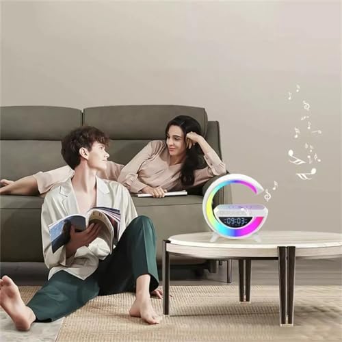 Luminária G Com Despertador E tecnologia Led RGB Smart Kapbom KA-8885 Caixa De Som Bluetooth Carrega