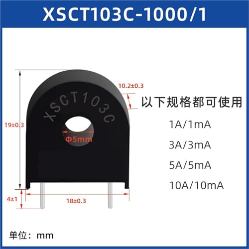 Mini transformador de corriente XSCT103C de precisión, sensor de corriente monofásico, 10 uds 2