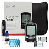 ARKRAY GLUCOCARD Vital Blood Glucose Monitor Kit – Fast, Accurate & Easy-to-Use Blood Glucose Monitoring System with Meter, 10 Test Strips, 10 Lancets, Control Solution, Lancing Device & Carrying Case