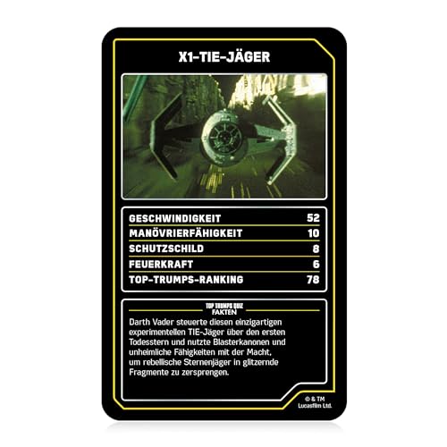 Top Trumps Collectables Star Wars Raumschiffe Kartenspiel für Kinder & Erwachsene - Fanartikel Star Wars Raumschiffe Edition Lernspiel - 2+ Spieler ab 6+ Jahre - Deutsch