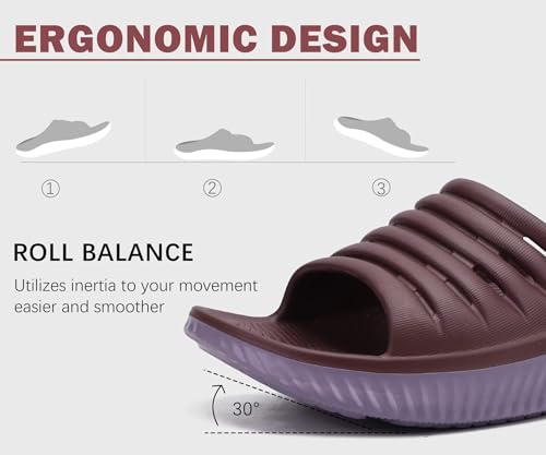 Image of KuaiLu Womens Recovery Sandals With Comfortable Plantar Fasciitis Support,Ladies Orthotic Open Toe Sport Slides Thick Cushion Reduces Stress on Feet,Joints & Back Post-Exercise