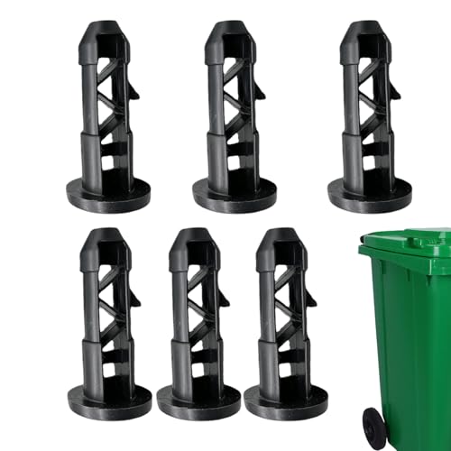 Juego de 6 pasadores de bisagra para tapa de cubo de basura, para contenedores de residuos de cocina, con fácil instalación para estaciones de tren, parques, escuelas, comunidades, resistente a los