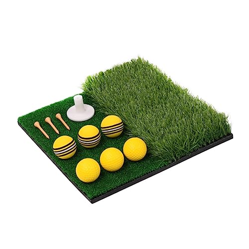 VICASKY 1 Set Golfing Practice Net Dual Color Hitting Mat for Long Grass Portable Training Equipment for Backyard Home Use Easy Setup with Durable Material