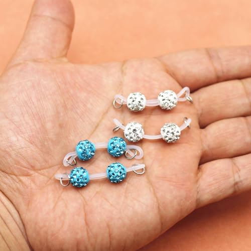 2Pairs Non-Piercing Nipple Rings Rhinestones Faux Nipple Barbells Adjustable Fake Nipple Chain Body Jewelry3