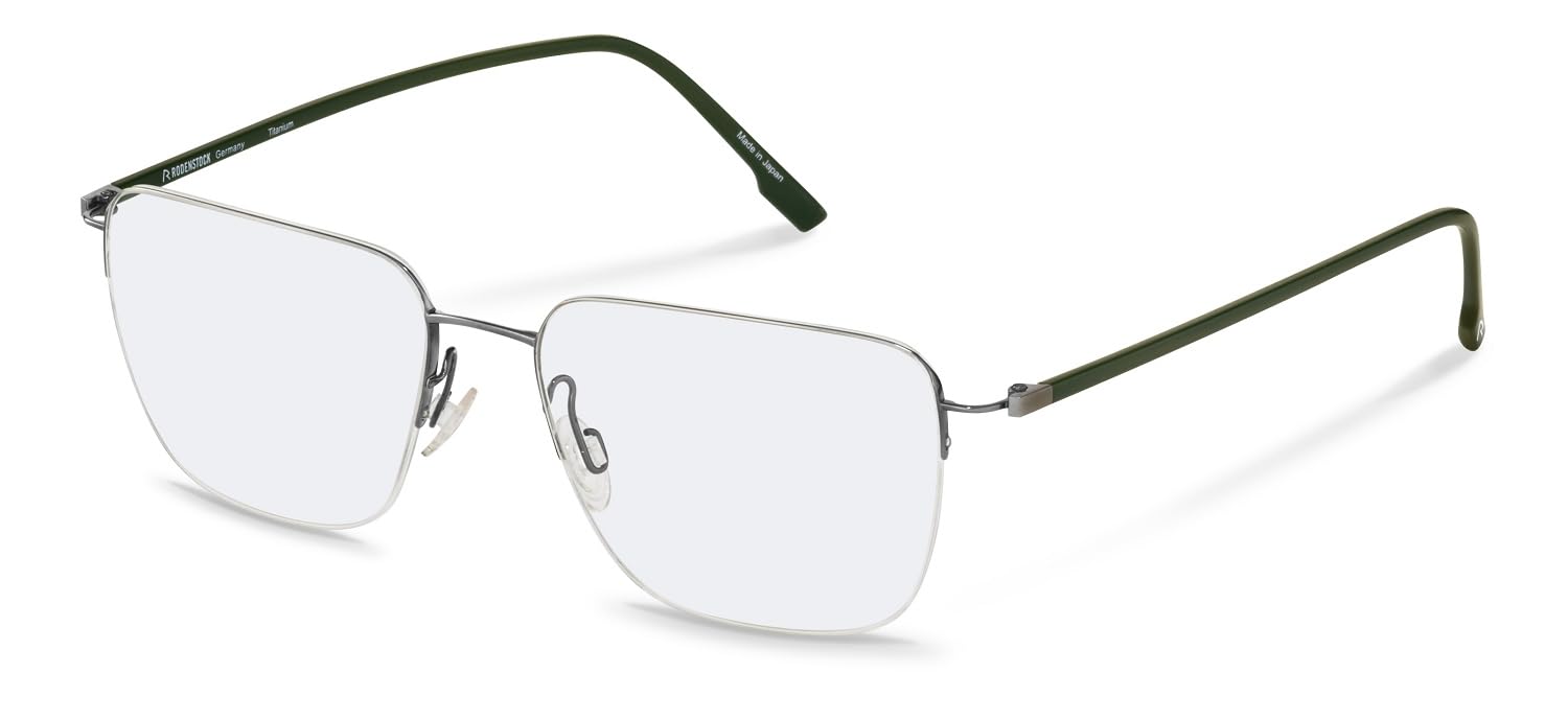 Rodenstock - R7144 oprawki okularów, dostępne na receptę, ciemnoszare, ciemnozielone - męskie, ciemnoszary, ciemnozielony, 54