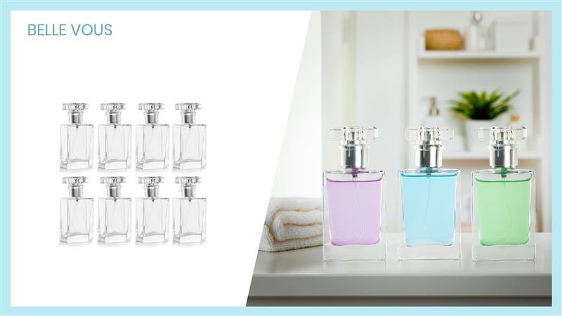 GBACHOOSE - 8 Flaconi Spray Per Profumo In Vetro 30 Ml - Vuoti, Trasparenti E Ricaricabili - Per Viaggi E Oli Essenziali