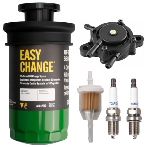 AUC12916 Oil Filter - Compatible with JD E120, E130, E150, E160, E170, E180, S120, S130, S160, S170, S180, X166R, X167R, 100 Series Tractors, Z365R, ZTrak Mover (With engine oil included)