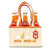 Longfair - Holy Aperoli - Witzige Frauenhandtasche inkl. Flaschenöffner - Tragetasche aus Filz für 6x Aperol Spritz Flaschen - JGA, Geburtstag