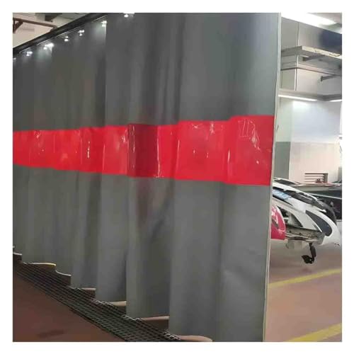 Industrial Welding Curtain with Copper Grommet, Retardant Blankets Welding Screen with Red Viewing Window for Workshop(1.5x2.5 m)