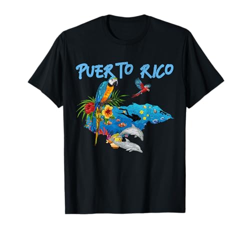 Puerto Rico Souvenir Parrot Scuba Diving Puerto Rican T-Shirt