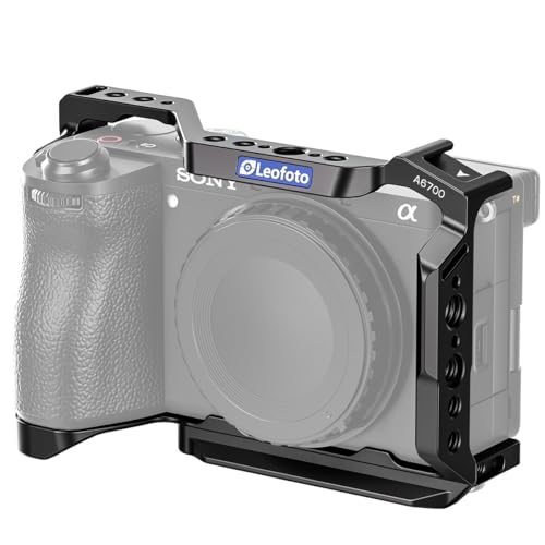 Image of Leofoto A6700 Camera Cage, for Sony A6700, ARRI, Cold Shoe, Arca Compatible