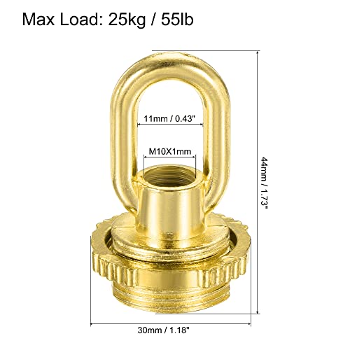 Tuerca de ojo M10 en tono dorado de 30x44 mm de alta carga 2