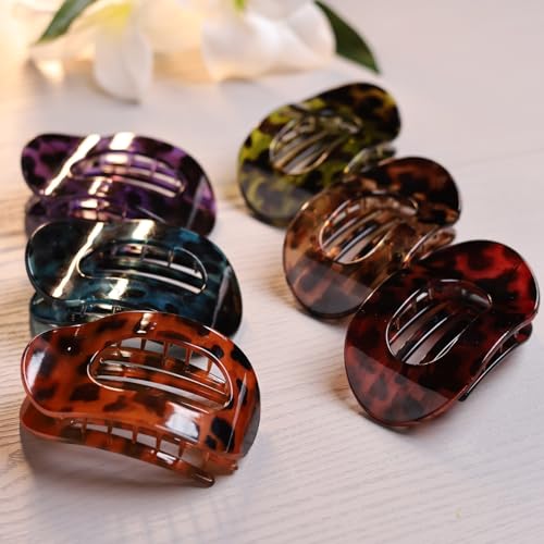 Image of 6 Pcs Korean Fashion Matte Hair Claw Clip for Thick & Thin Hair Strong Hold Large Hair Clutcher, Non-Slip Tortoise Shell Hair Accessories for Women & Girls, Stylish Hair Clips