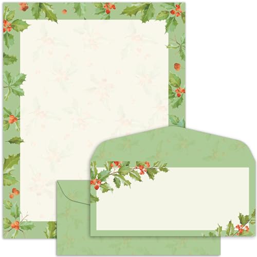 Papier de papeterie Holly Ivy pour partager la joie de vos vœux et lettres