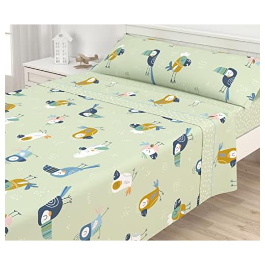 Victorio & Lucchino Juego de Sábanas Infantiles Algodón/Poliéster Modelo Pajaritos (Cama 90 cm)