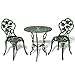 vidaXL Juego de Mesa y Sillas Bistro Jardín Aluminio Verde Muebles de Patio
