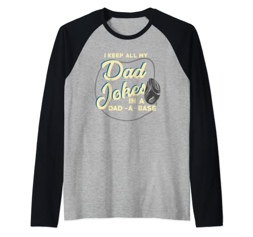 Mantengo todas las bromas de mi papá en una broma de papá a base de papás mejor papá Camiseta Manga Raglan