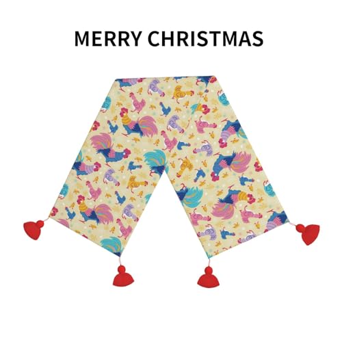 Chemin de table de Noël avec pompon, cadeau déco de table - 4