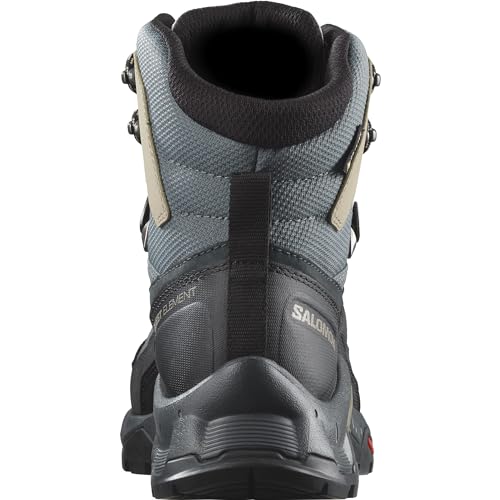 Salomon Botas femininas de couro para caminhada Quest Elements GORE-TEX, Ébano/dia chuvoso/tempestad