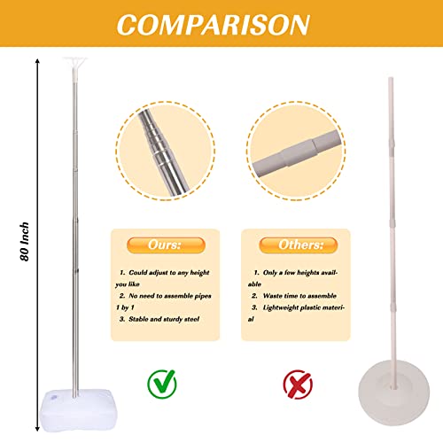 Rubfac Balloon Stand Kit, 2 Sets Of 6.6Ft Adjustable Height Balloon Column Kit For Floor With Metal Telescopic Pillar For Baby Shower Birthday Party Graduation Wedding Christmas Decorations #TOP2