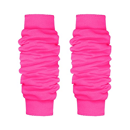 GA COMMUNICATIONS LADIES & GIRLS ANKLE LEG WARMERS FLUORESCENT NEON STRETCH FIT COMFORT TUTU FANCY DRESS ACCESSORY [Pink]
