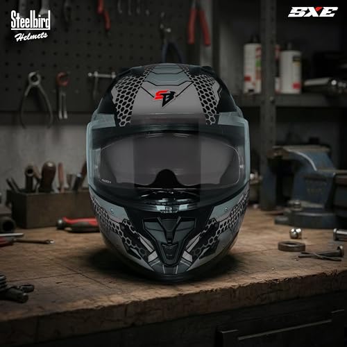 Image of Steelbird SBH-61 SXE X3 Pinlock ISI and Dot Certified Full Face Graphic Helmet for Men and Women with Inner Silver Sunshield