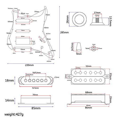 Pickguard précâblé Garde De Pulsion Perçue Chargée SSH Alnico pour La Guitare Électrique Stratocaster - Les Beatles, Paul McCartney, John Lennon, RIngo Starr, George Harrison Pickguard précâblé Garde De Pulsion Perçue Chargée SSH Alnico pour La Guitare Électrique Stratocaster – Image 7