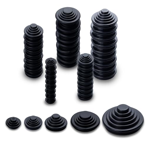Suysion Lot de 50 Passe-Fils en Caoutchouc étanches Noir 10/16/20/25/30 mm, œillets Passe-câble pour Protection de Câbles, Tableaux électriques, Plomberie et Voiture