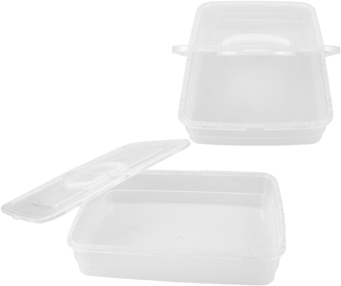 Pizza Dough Proofing Box Stackable Plastic Fermentation Storage Container 2pcs with Lid and Handle Easy to Carry and Versatile Use for Bread and Pizza Dough