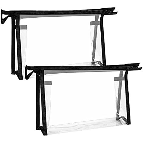 Sibba 2 x transparente Make-up-Taschen mit Reißverschluss Kulturbeutel PVC wasserdicht Reisetasche Kosmetik-Organisationstasche Cover