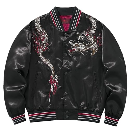 Veste de baseball brodée hommes style chinois pour look décontracté - 5
