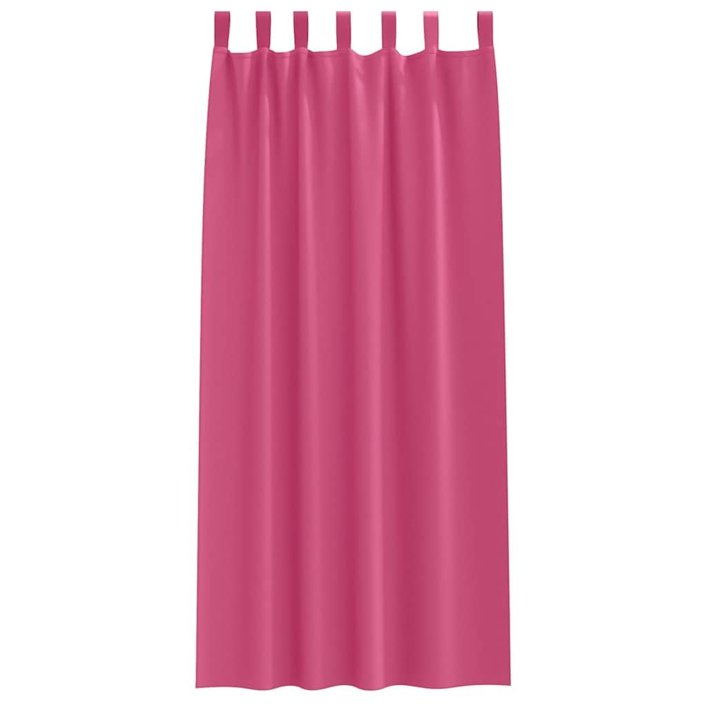 Verdunkelungs-Vorhänge mit Ringen 2 Stück Helles Pink Polyester 260 x 140 cm für Wohnzimmer Schlafzimmer Büro mit 80%-90% Lichtblockierung und vielseitiger Aufhängung für Sichtschutz und
