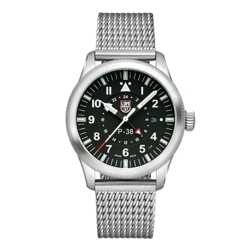 Luminox Men's Black Dial Silver Stainless Steel Band Swiss Quartz Pilot Watch -  XA.9522